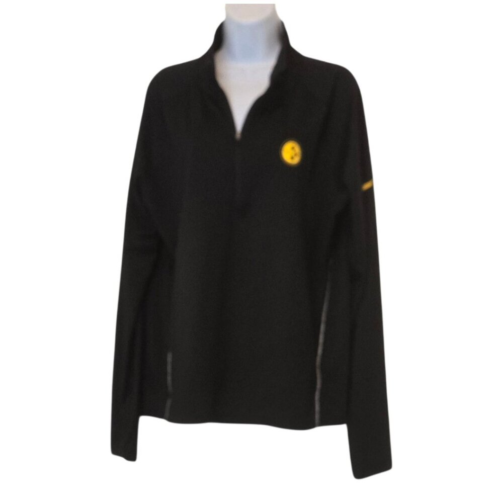 NFL Team Apparel Women's XL Pittsburgh Steelers Dri Fit Core 1/2 Zip Top